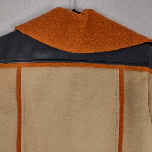 Jonathan Simkhai Adelyn Virgin Wool Sherpa Bomber Aviator Color Block Jacket XS - Picture 8 of 16